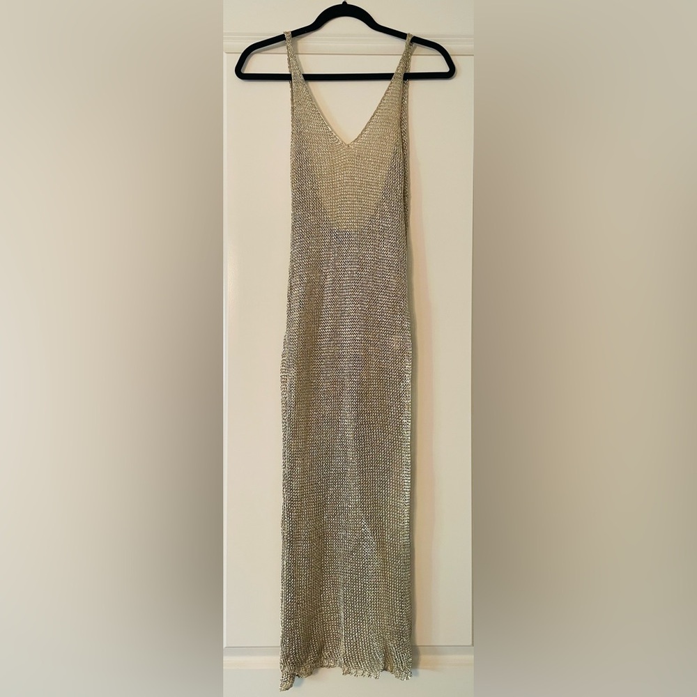 NEW WOT Hot Miami Styles Metallic Double Slit Swim Coverup - Picture 3 of 4